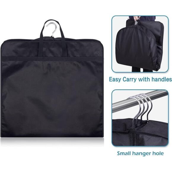 Suit Garment Bags 3 Pack Hanging Closet Travel Coat Jacket Shirt Storage Covers - Picture 5 of 7